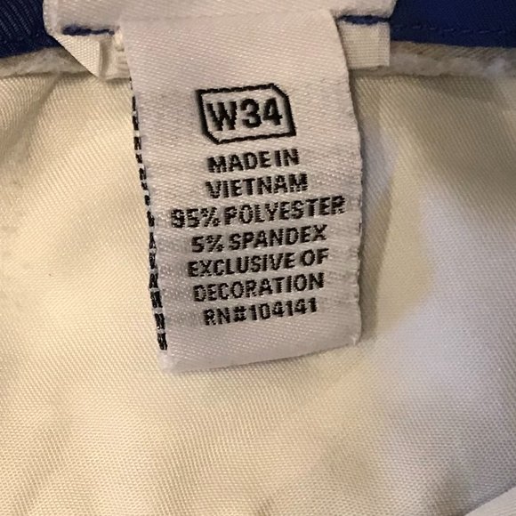 MEN'S SLAZENGER KHAKI TAN GOLF SHORTS, FLAT FRONT, SIZE 34, RN#104141, EUC - Picture 7 of 8